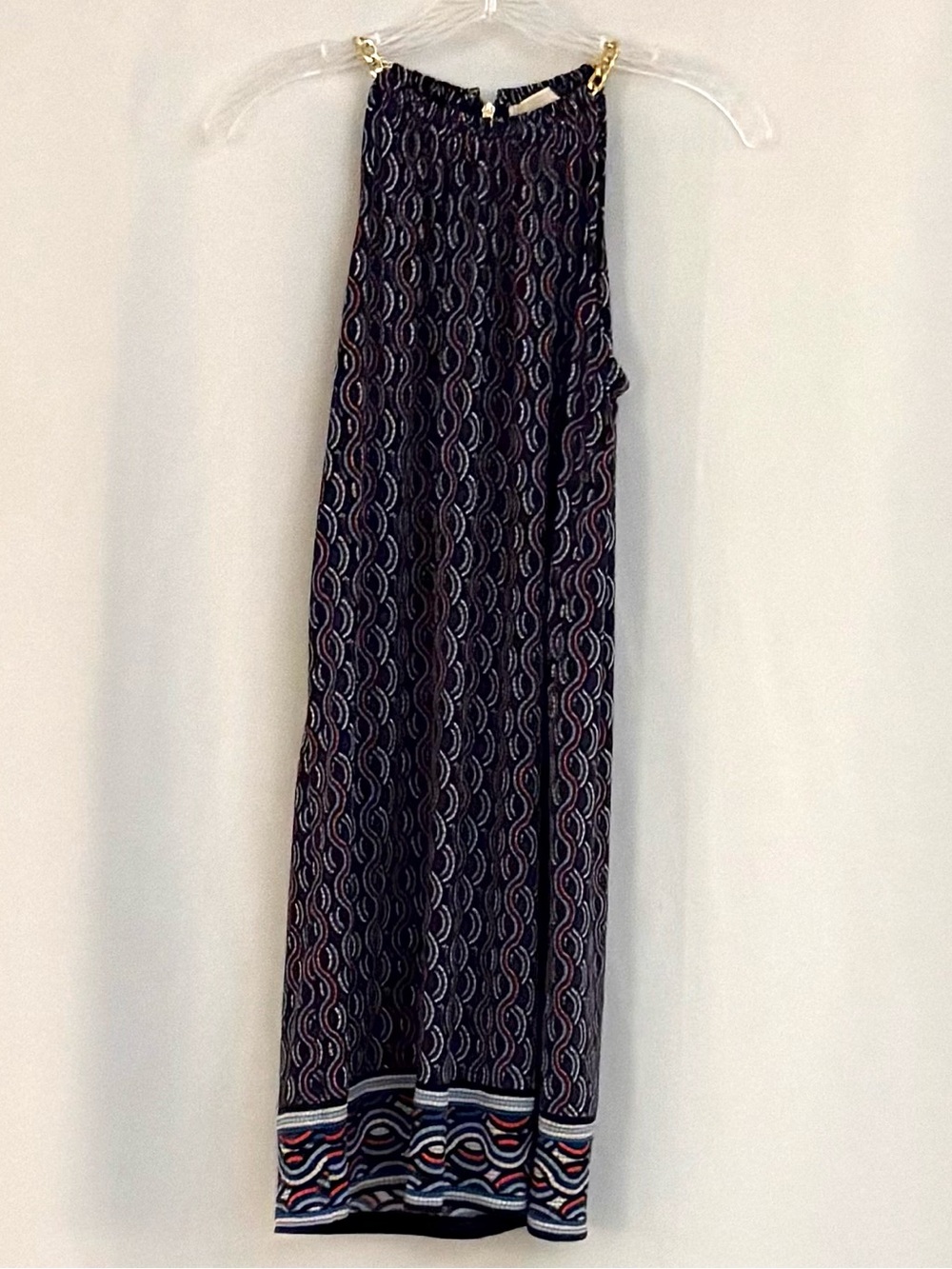 MICHAEL Michael Kors Black Multicolor Patterned Halter Dress